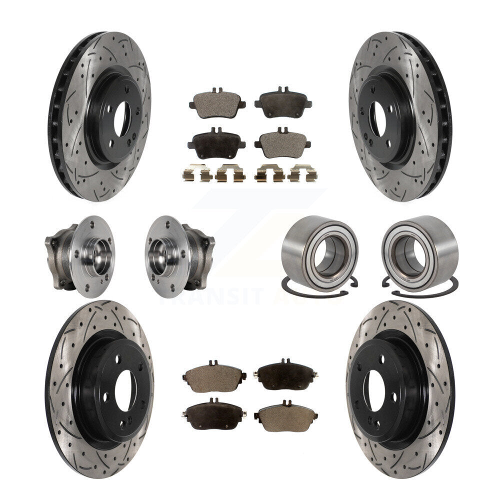 Kit de plaquettes de rotor de frein, roulement de moyeu avant et arrière (10 pièces) pour Mercedes-Benz GLA25