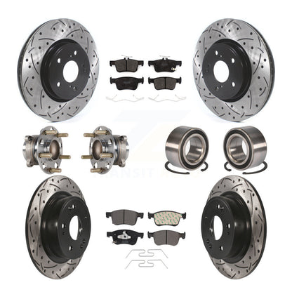Kit de rotor et de plaquettes de frein à disque revêtus de roulement de moyeu avant et arrière (10 pièces) pour Honda Accor