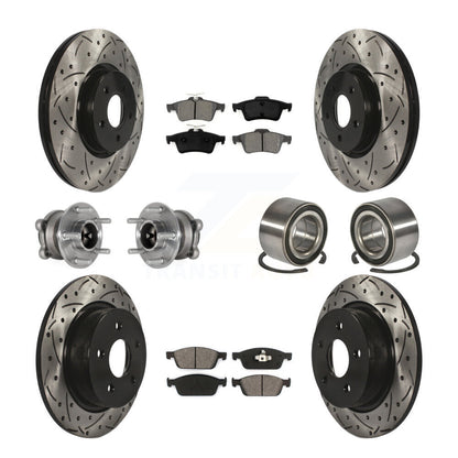 Kit de rotors et plaquettes de frein à disque revêtus de roulement de moyeu avant et arrière (10 pièces) pour Ford Escap