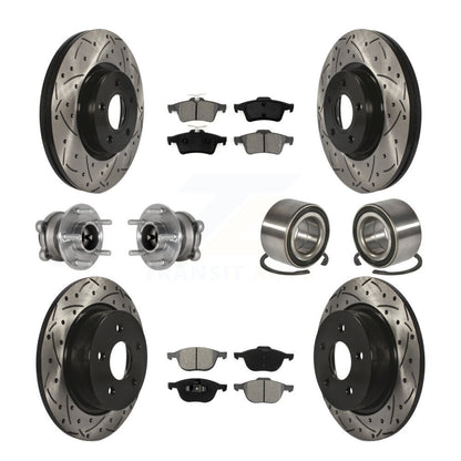 Kit de rotor et de plaquettes de frein revêtus de roulement de moyeu avant et arrière (10 pièces) pour Ford Escape c-ma