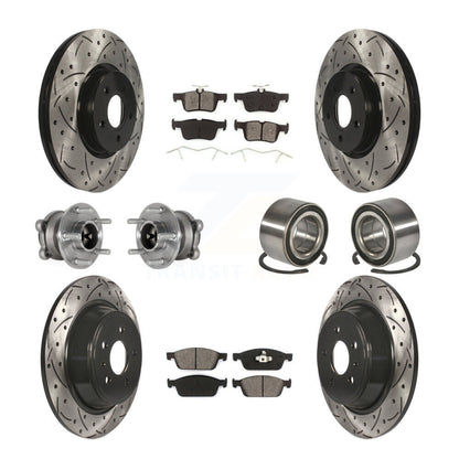 Kit de plaquettes de Rotor de frein revêtues de roulement de moyeu avant et arrière (10 pièces) pour Ford Escape Lincol
