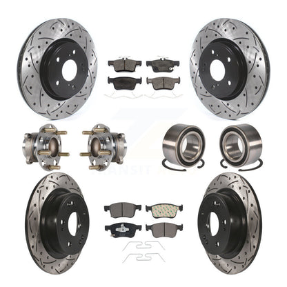 Kit de rotor et de plaquettes de frein à disque revêtus de roulement de moyeu avant et arrière (10 pièces) pour Honda Accor