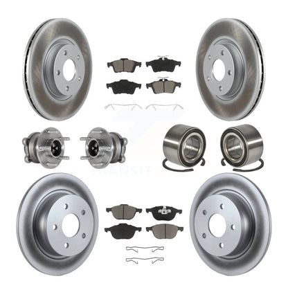 Kit de rotor et de plaquettes de frein revêtus de roulement de moyeu avant et arrière (10 pièces) pour Ford Escape c-ma