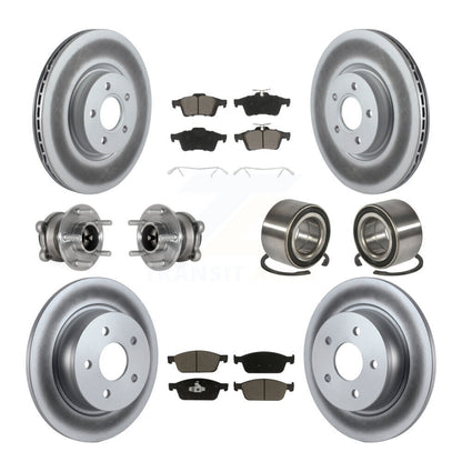Kit de rotors et plaquettes de frein à disque revêtus de roulement de moyeu avant et arrière (10 pièces) pour Ford Escap