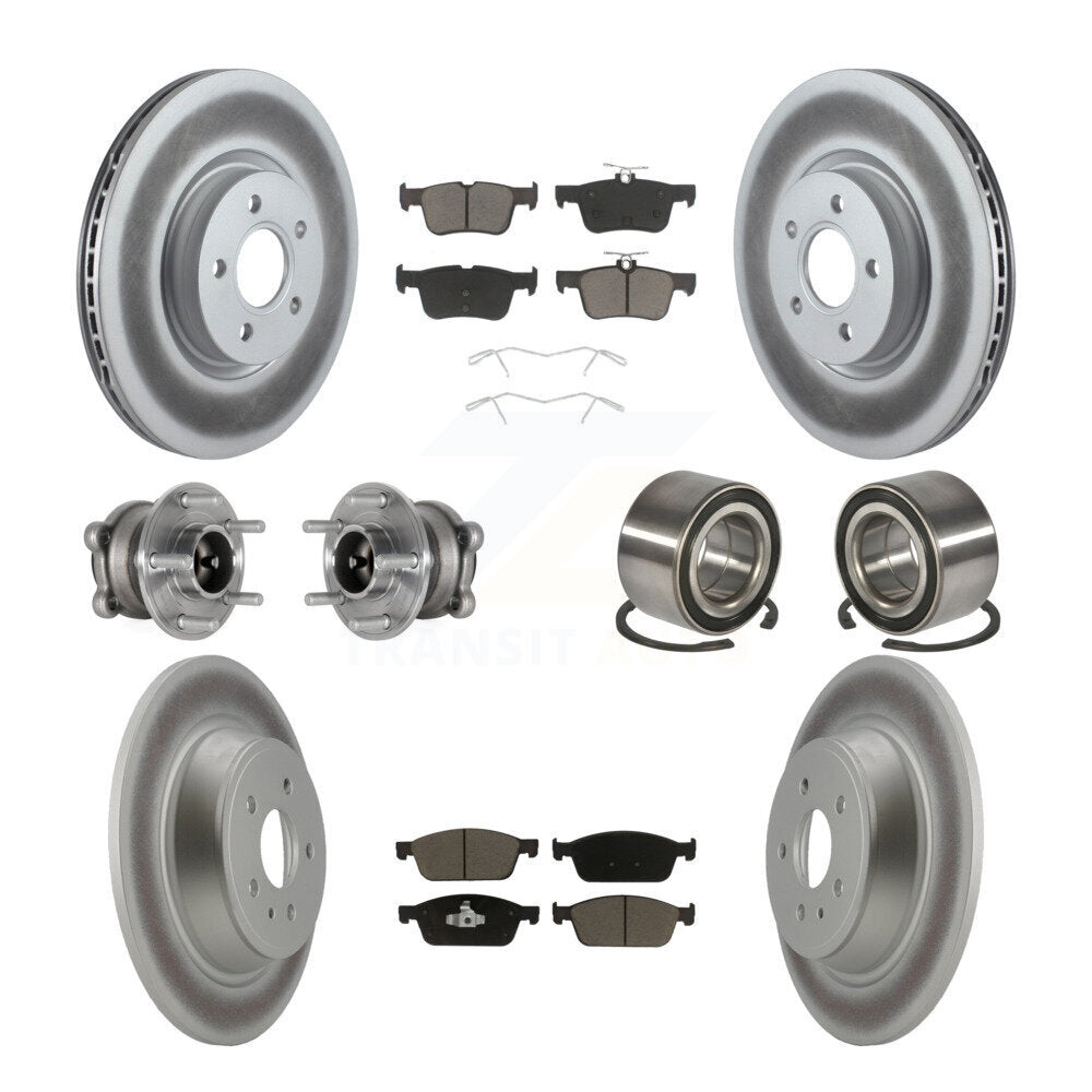 Kit de plaquettes de Rotor de frein revêtues de roulement de moyeu avant et arrière (10 pièces) pour Ford Escape Lincol