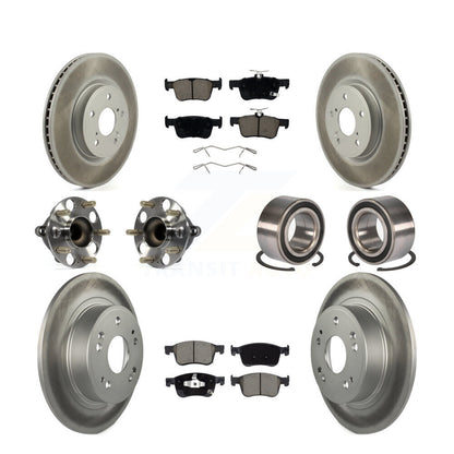 Kit de rotor et de plaquettes de frein à disque revêtus de roulement de moyeu avant et arrière (10 pièces) pour Honda Accor