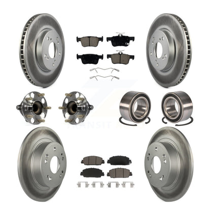 Kit de rotor et de plaquettes de frein à disque revêtus de roulement de moyeu avant et arrière (10 pièces) pour Honda Accor