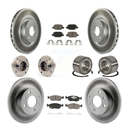 Kit de rotors et plaquettes de frein à disque revêtus de roulement de moyeu avant et arrière (10 pièces) pour Fiat 50