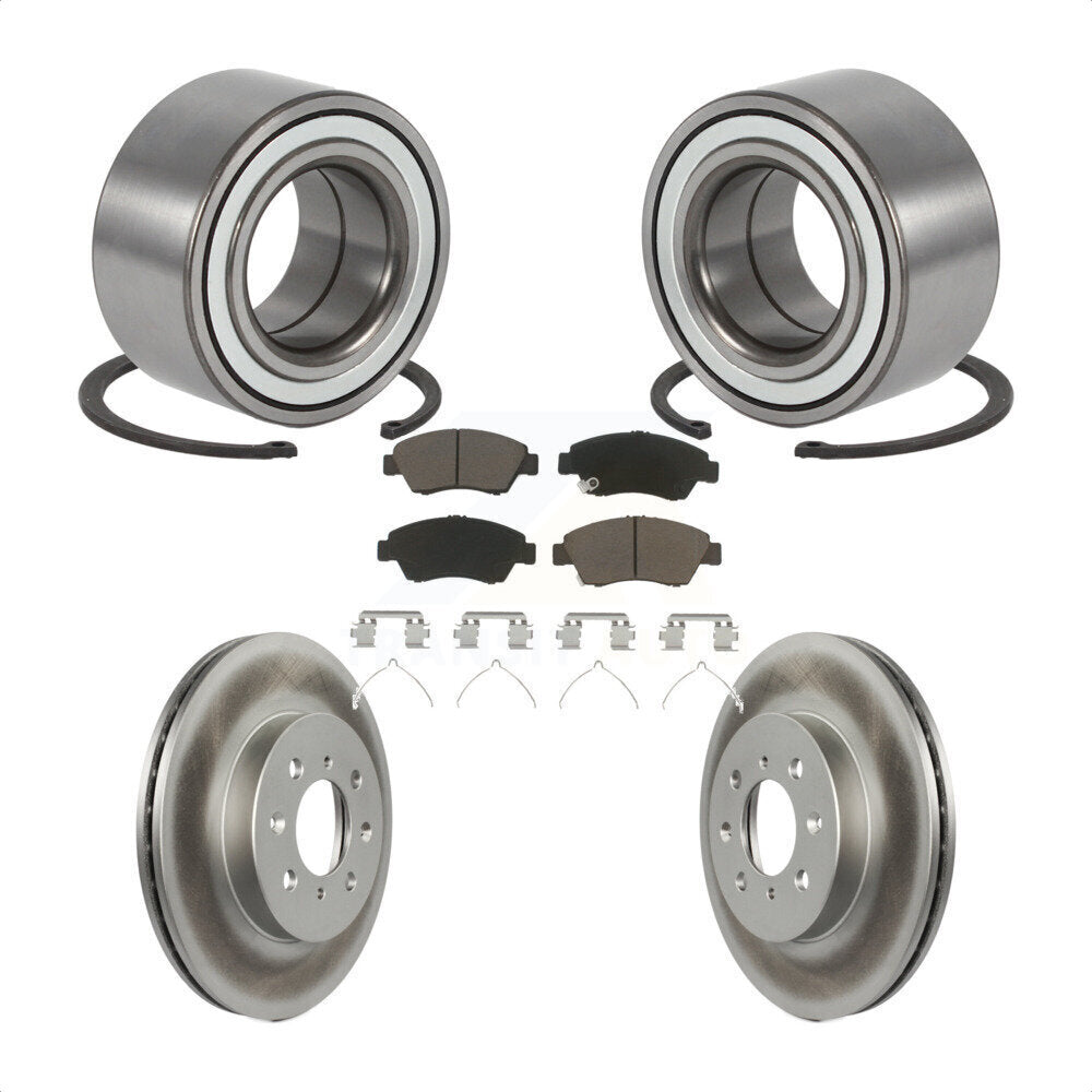 Kit de plaquettes de Rotor de frein enduit de roulement de roue avant, pour Honda Civic avec roue à 4 écrous