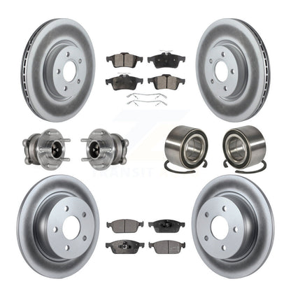 Kit de rotors et plaquettes de frein à disque revêtus de roulement de moyeu avant et arrière (10 pièces) pour Ford Escap