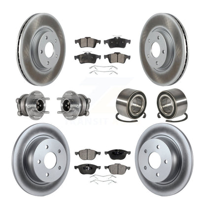 Kit de rotor et de plaquettes de frein revêtus de roulement de moyeu avant et arrière (10 pièces) pour Ford Escape c-ma