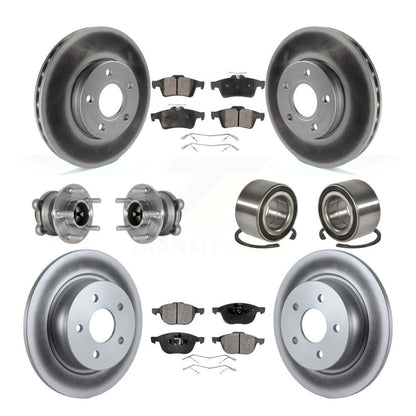 Kit de rotor et de plaquettes de frein à disque revêtus de roulement de moyeu avant et arrière (10 pièces) pour Ford c-ma