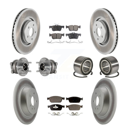 Kit de rotors et plaquettes de frein à disque revêtus de roulement de moyeu avant et arrière (10 pièces) pour Lincoln MK
