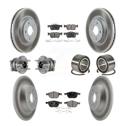 Kit de rotors et plaquettes de frein à disque revêtus de roulement de moyeu avant et arrière (10 pièces) pour Ford Escap
