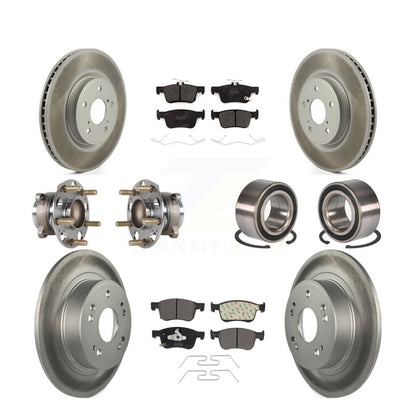 Kit de rotor et de plaquettes de frein à disque revêtus de roulement de moyeu avant et arrière (10 pièces) pour Honda Accor