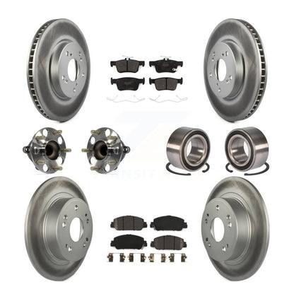 Kit de rotor et de plaquettes de frein à disque revêtus de roulement de moyeu avant et arrière (10 pièces) pour Honda Accor