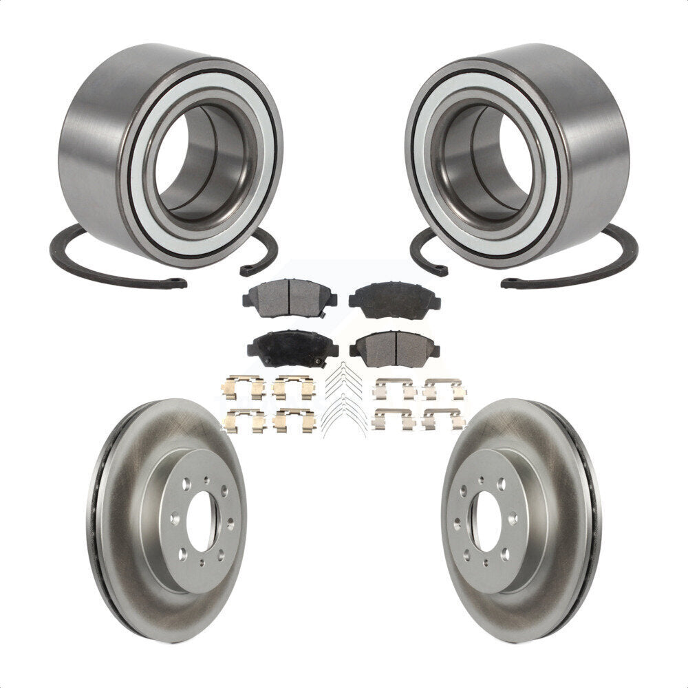 Kit de plaquettes de Rotor de frein enduit de roulement de roue avant, pour Honda Civic avec roue à 4 écrous
