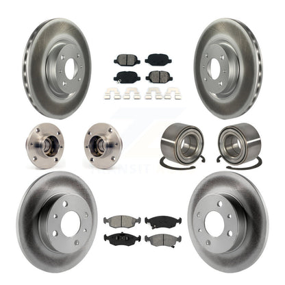 Kit de rotors et plaquettes de frein à disque revêtus de roulement de moyeu avant et arrière (10 pièces) pour Fiat 50