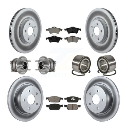 Kit de rotors et plaquettes de frein à disque revêtus de roulement de moyeu avant et arrière (10 pièces) pour Ford Escap