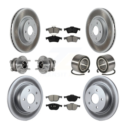 Kit de rotor et de plaquettes de frein revêtus de roulement de moyeu avant et arrière (10 pièces) pour Ford Escape c-ma