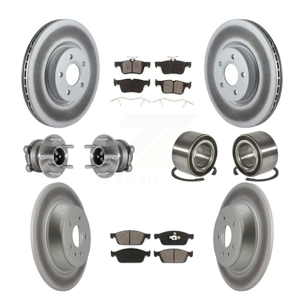 Kit de plaquettes de Rotor de frein revêtues de roulement de moyeu avant et arrière (10 pièces) pour Ford Escape Lincol