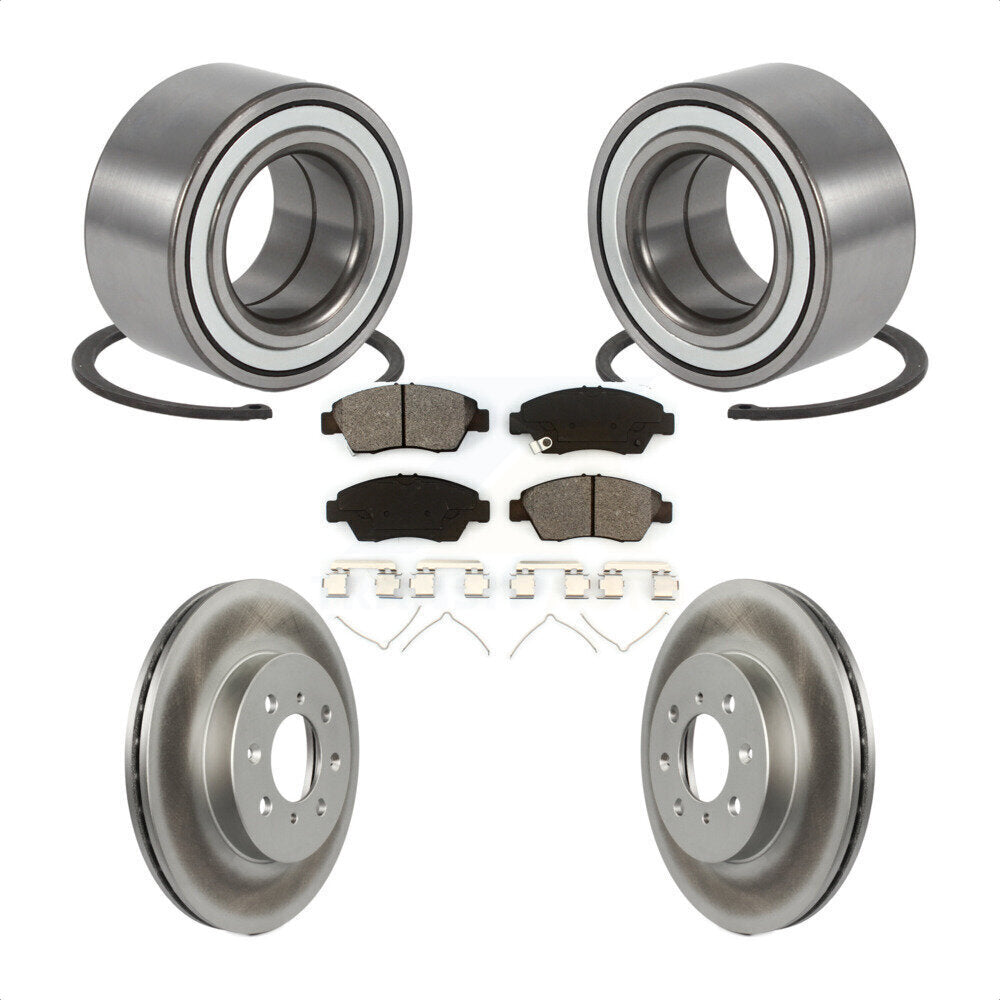 Kit de plaquettes de Rotor de frein enduit de roulement de roue avant, pour Honda Civic avec roue à 4 écrous
