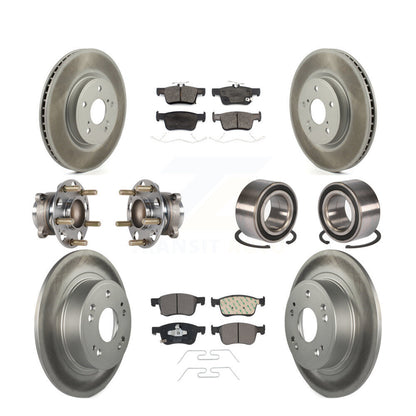 Kit de rotor et de plaquettes de frein à disque revêtus de roulement de moyeu avant et arrière (10 pièces) pour Honda Accor