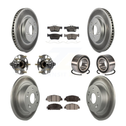 Kit de rotor et de plaquettes de frein à disque revêtus de roulement de moyeu avant et arrière (10 pièces) pour Honda Accor