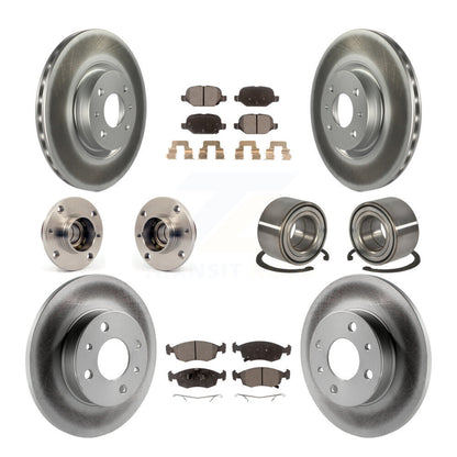 Kit de rotors et plaquettes de frein à disque revêtus de roulement de moyeu avant et arrière (10 pièces) pour Fiat 50