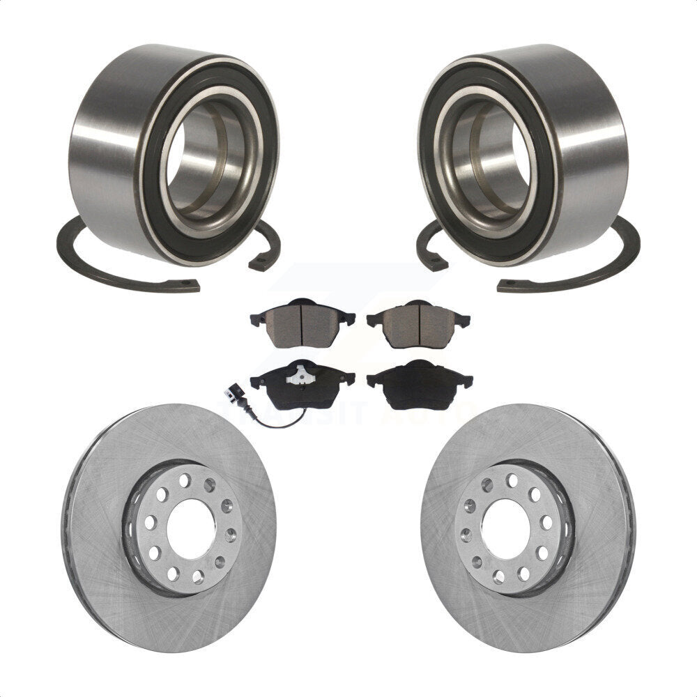 Kit de Rotor de frein à disque et de plaquettes en céramique, roulement de roue avant, pour Audi A6 Quattro 10