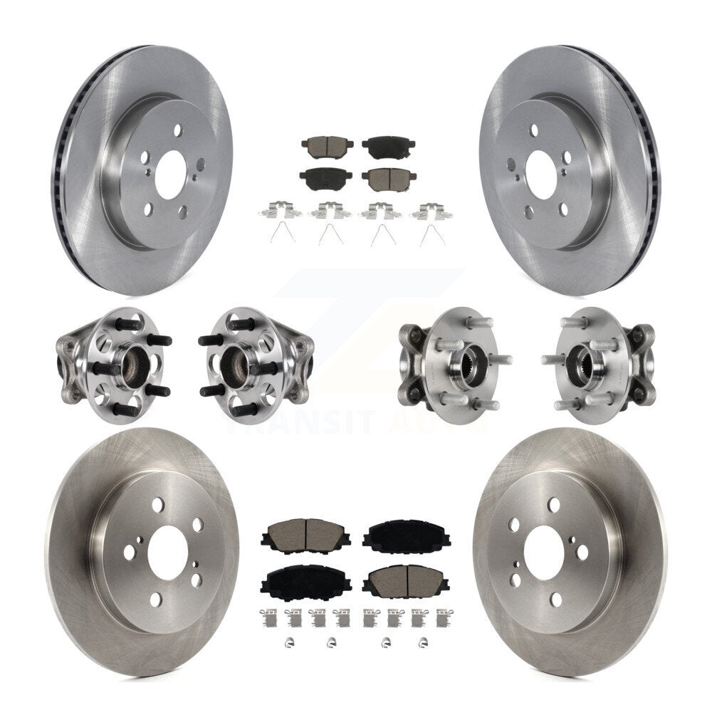 Kit de rotor et de plaquettes de frein avec roulement de moyeu avant et arrière (10 pièces) pour Toyota Prius Prim 20-22