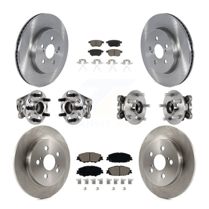 Kit de rotor et de plaquettes de frein avec roulement de moyeu avant et arrière (10 pièces) pour Toyota Prius Prim 20-22