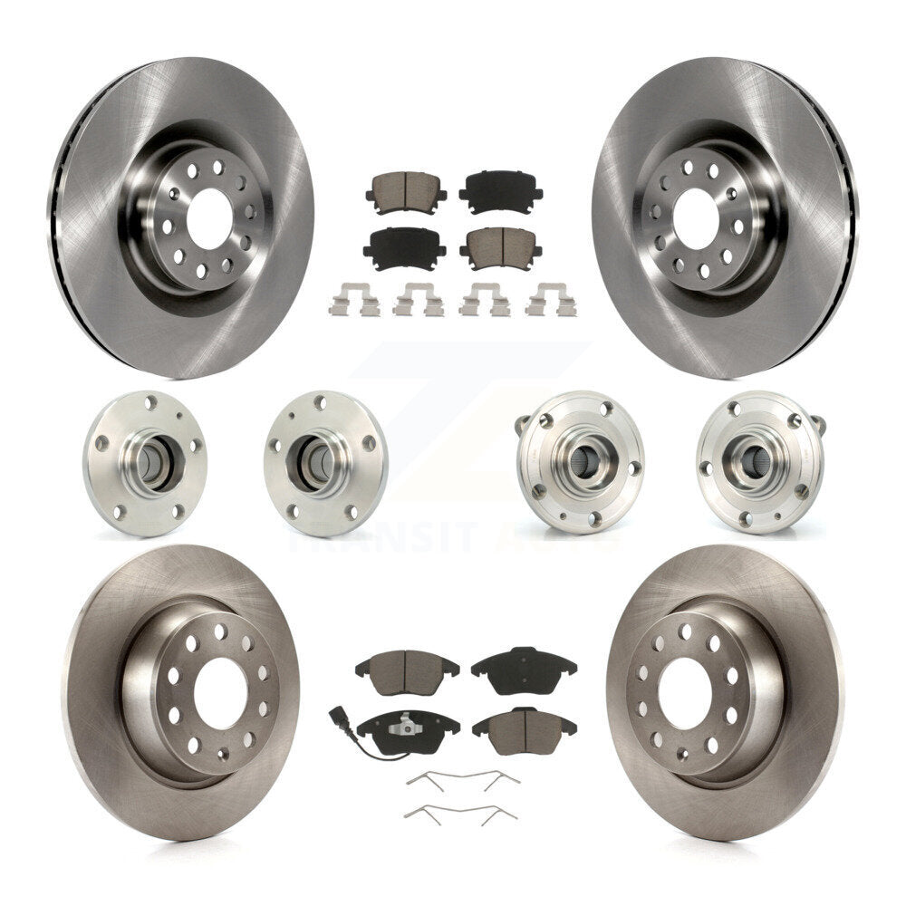 Kit de rotors et plaquettes de frein à disque, roulements de moyeu avant et arrière (10 pièces) pour Volkswagen CC