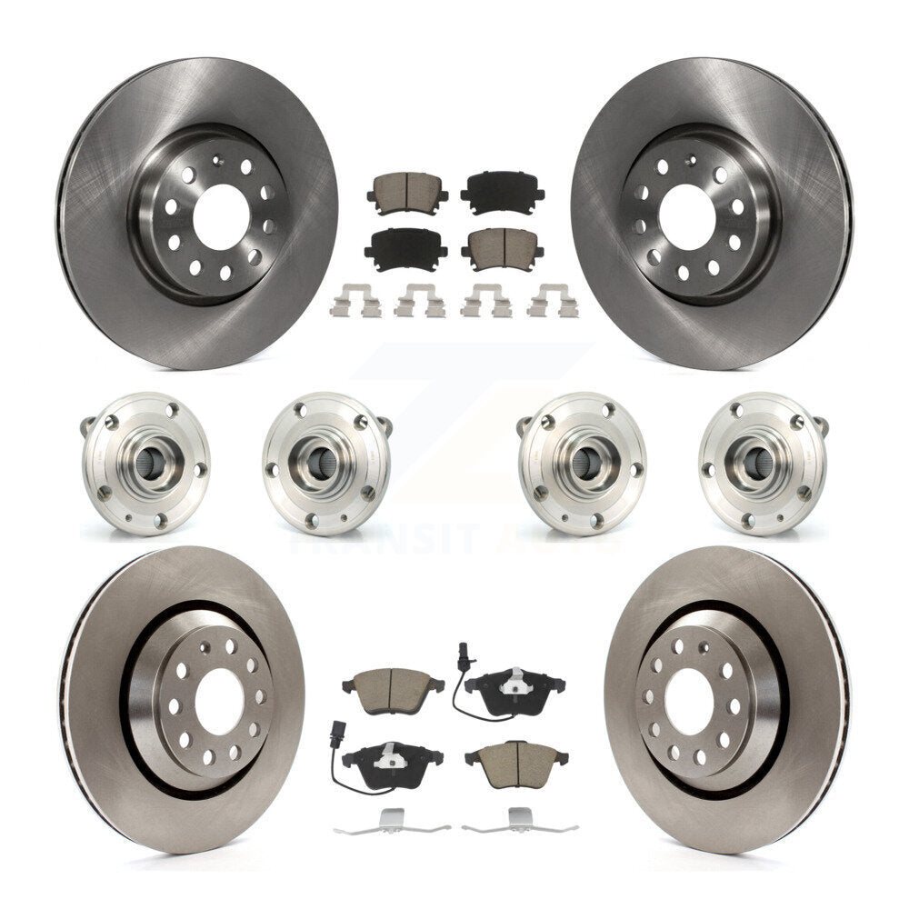 Kit de rotors et plaquettes de frein à disque, roulements de moyeu avant et arrière (10 pièces) pour Volkswagen CC