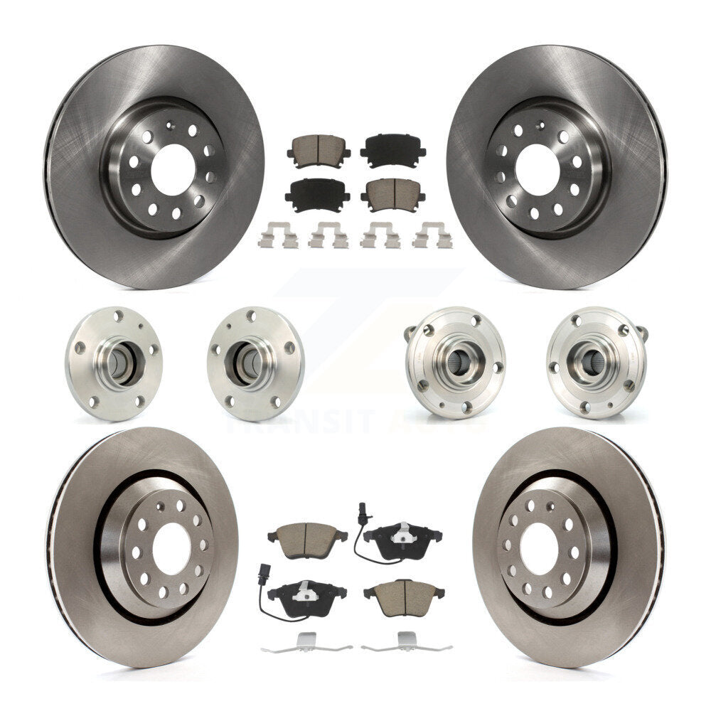 Kit de rotors et plaquettes de frein à disque, roulements de moyeu avant et arrière (10 pièces) pour Volkswagen CC