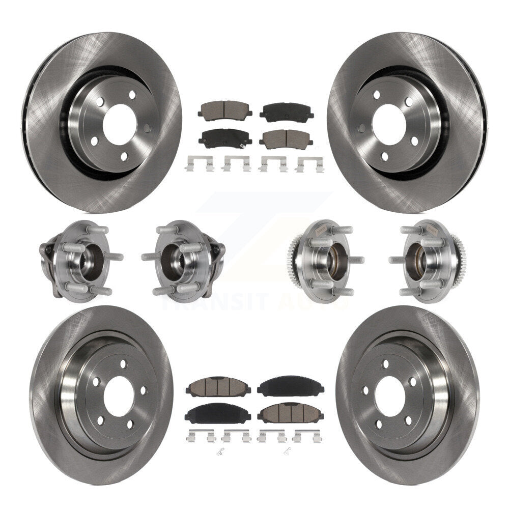 Kit de plaquettes de Rotor de frein, roulement de moyeu avant et arrière (10 pièces) pour Ford Mustang V6 avec 3.7