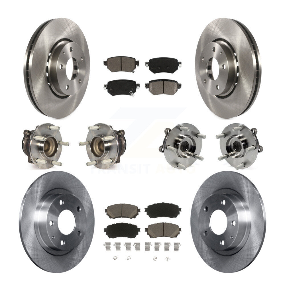 Kit de rotors de frein à disque et de plaquettes en céramique, roulement de moyeu avant et arrière (10 pièces) pour Mazda