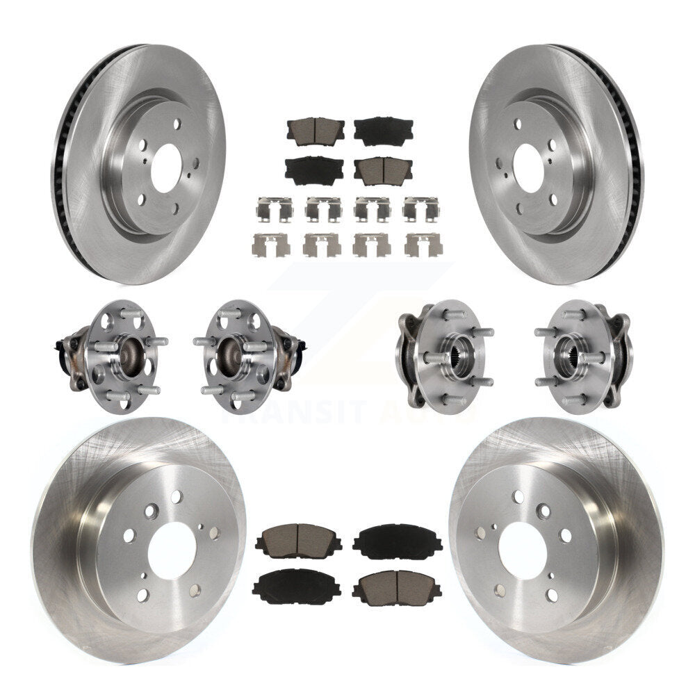 Kit de rotors et plaquettes de frein à disque, roulements de moyeu avant et arrière (10 pièces) pour Toyota Camry