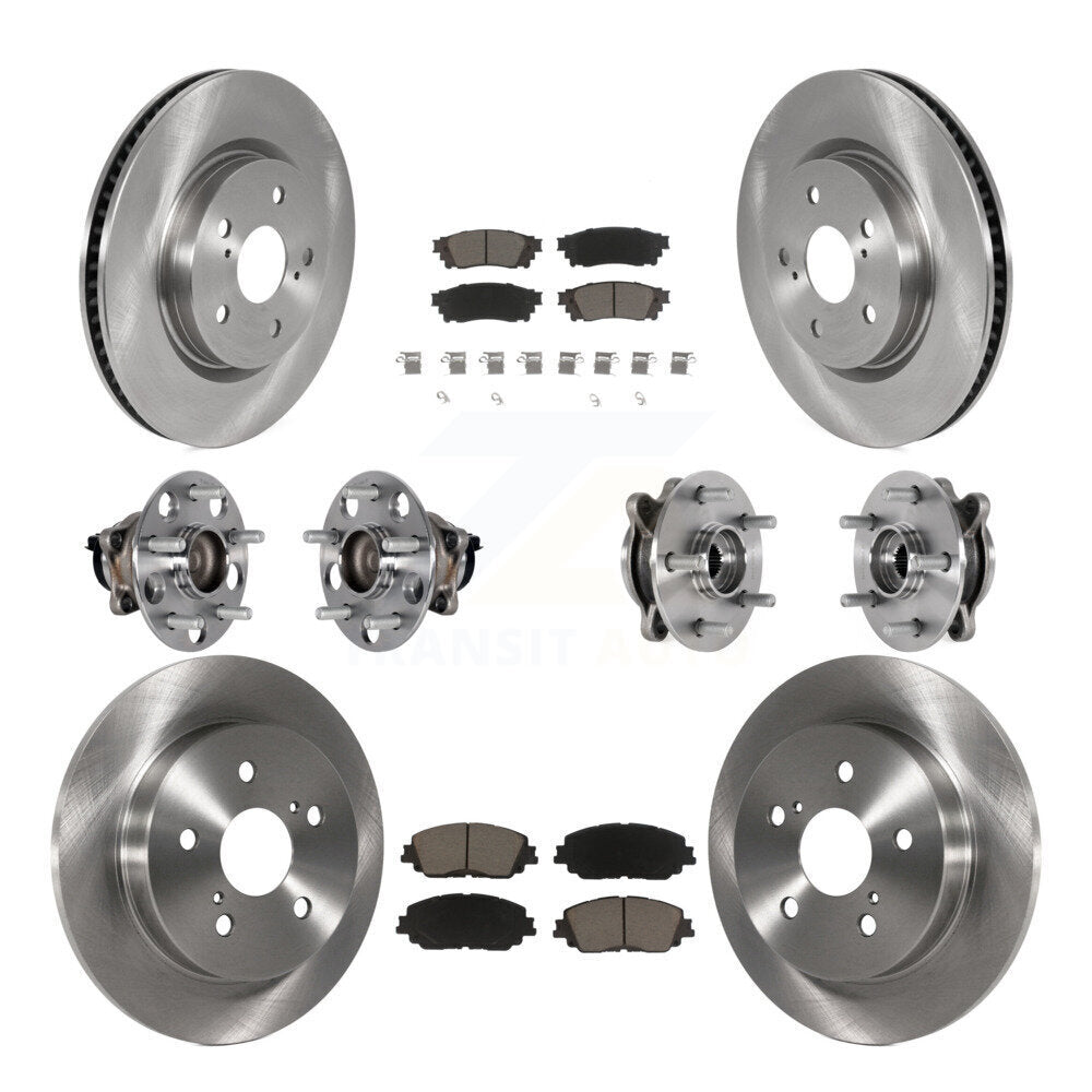 Kit de rotors et plaquettes de frein à disque, roulements de moyeu avant et arrière (10 pièces) pour Toyota Camry