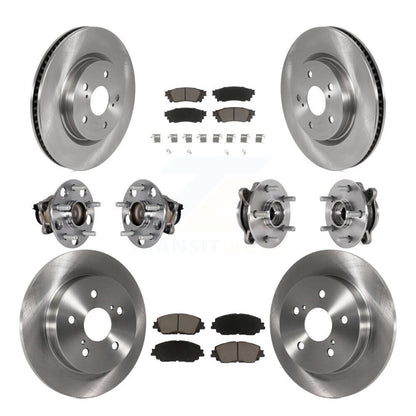 Kit de rotors et plaquettes de frein à disque, roulements de moyeu avant et arrière (10 pièces) pour Toyota Camry