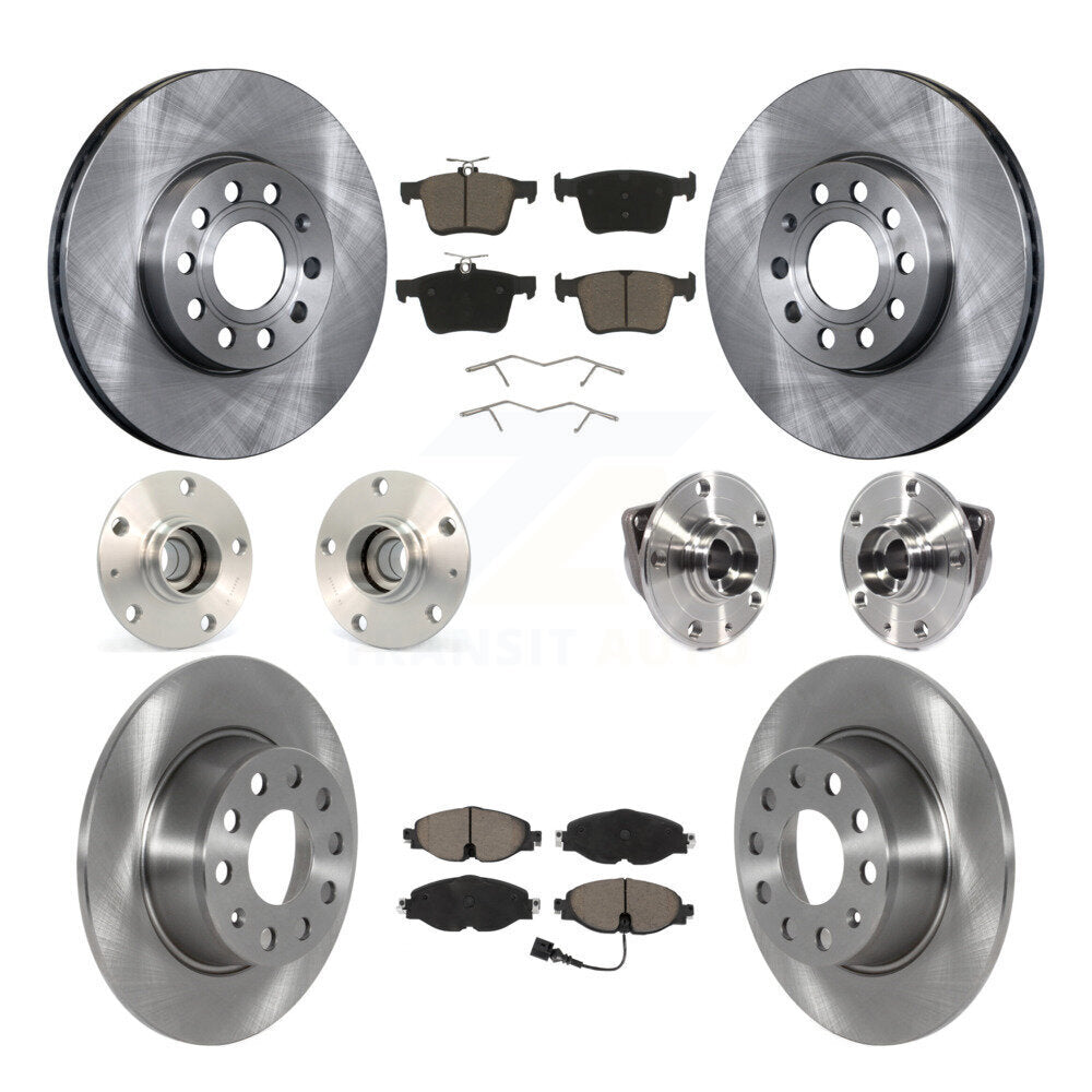 Kit de plaquettes de Rotor de frein à disque, roulement de moyeu avant et arrière (10 pièces) pour Volkswagen Jetta 1.4