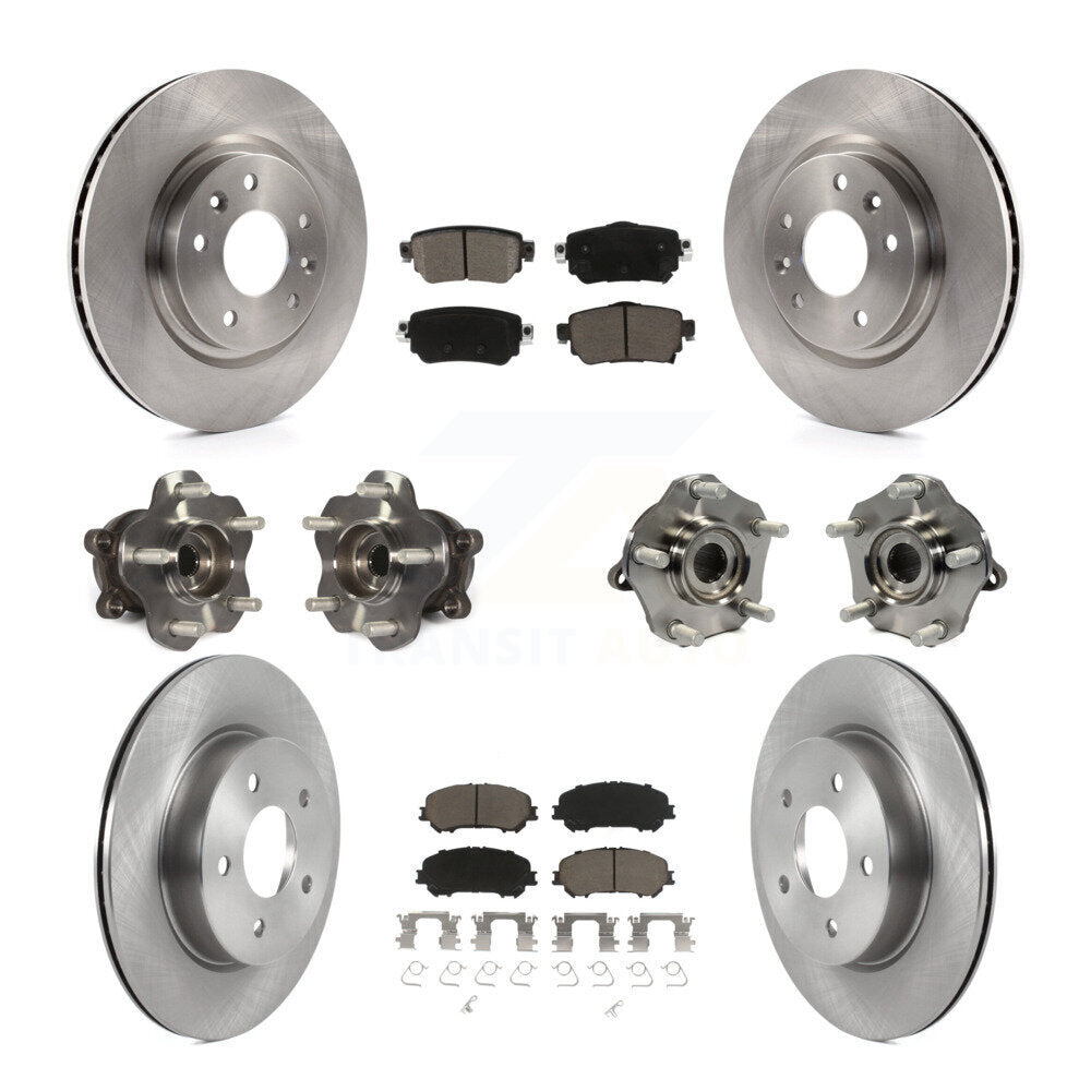 Kit de plaquettes de Rotor de frein, roulement de moyeu avant et arrière (10 pièces) pour Nissan Rogue Sport Qashqa