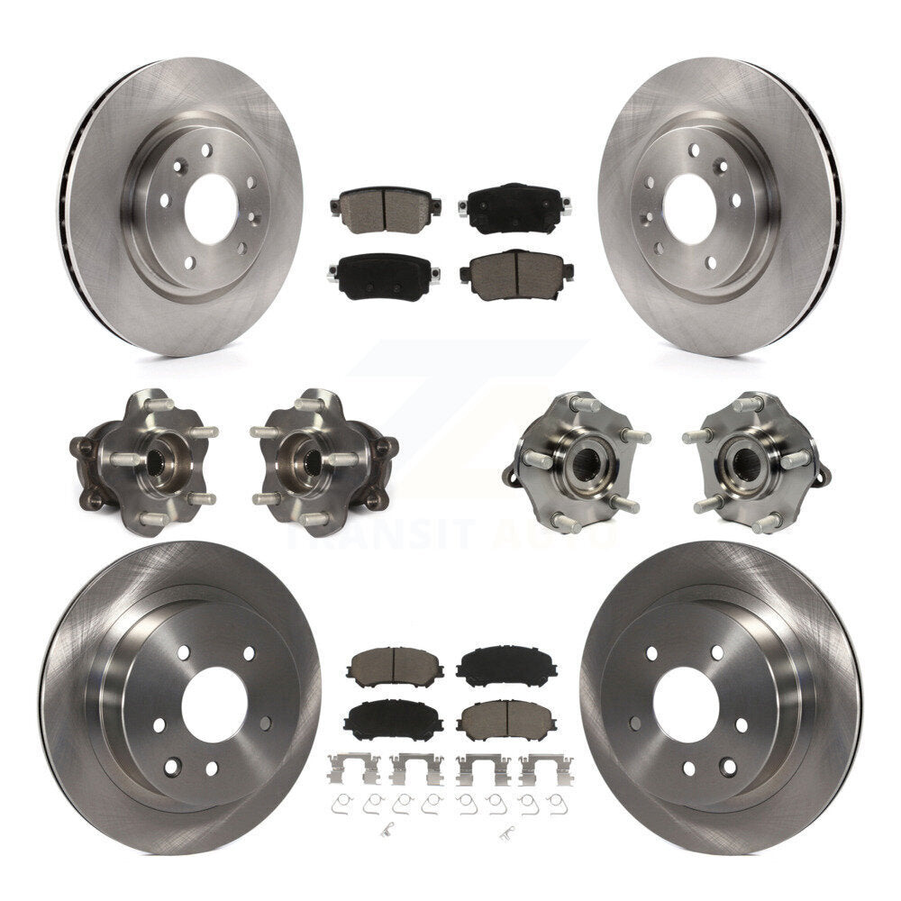 Kit de rotors et plaquettes de frein à disque, roulement de moyeu avant et arrière (10 pièces) pour Nissan Rogue Spor