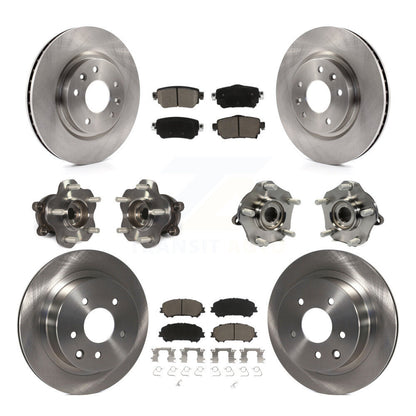 Kit de rotors et plaquettes de frein à disque, roulement de moyeu avant et arrière (10 pièces) pour Nissan Rogue Spor