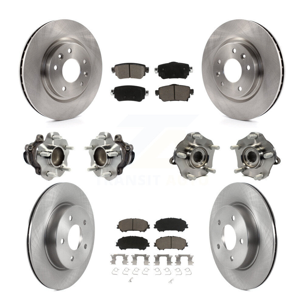 Kit de plaquettes de Rotor de frein, roulement de moyeu avant et arrière (10 pièces) pour Nissan Rogue Sport Qashqa