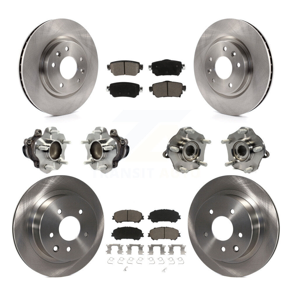 Kit de rotors et plaquettes de frein à disque, roulement de moyeu avant et arrière (10 pièces) pour Nissan Rogue Spor