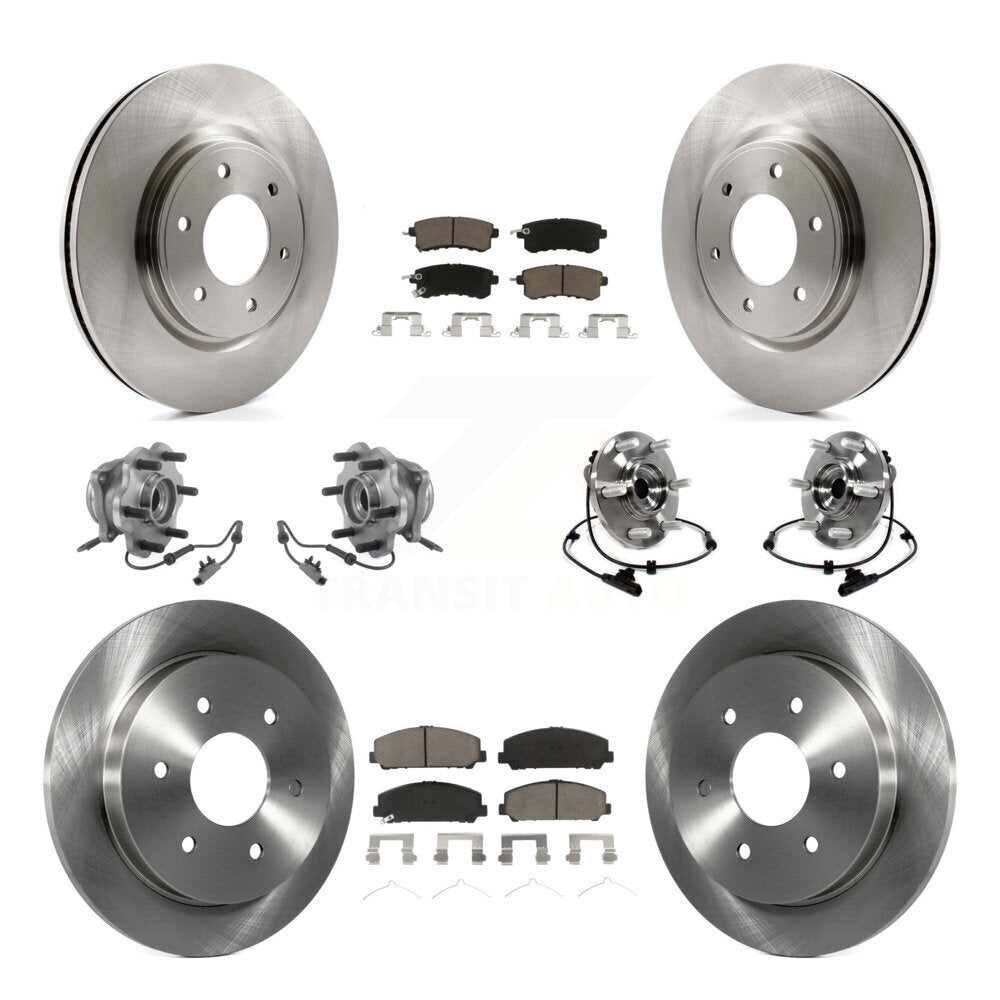 Kit de rotors et plaquettes de frein avec roulement de moyeu avant et arrière (10 pièces) pour Nissan Armada AW 17-19