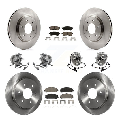 Kit de rotors et plaquettes de frein avec roulement de moyeu avant et arrière (10 pièces) pour Nissan Armada AW 17-19