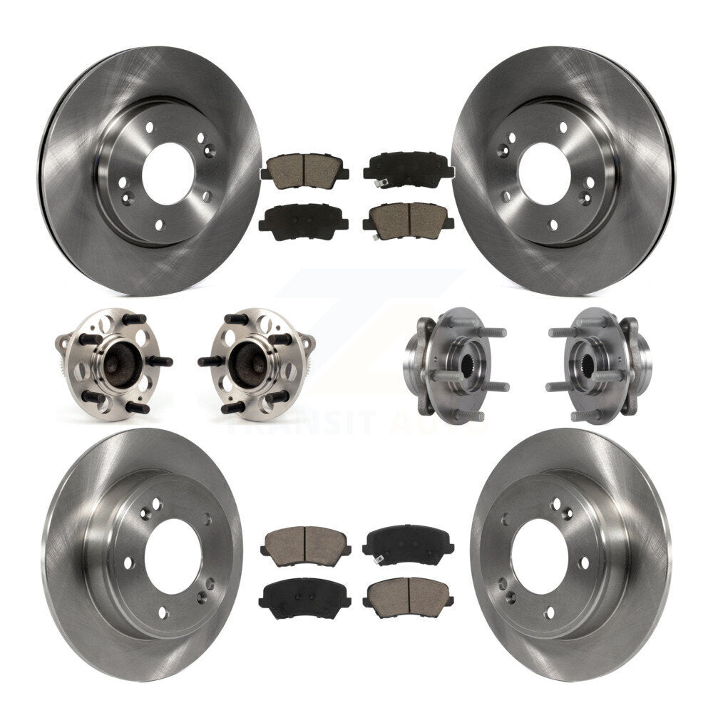 Kit de rotors et plaquettes de frein avec roulement de moyeu avant et arrière (10 pièces) pour Hyundai Elantra G 2017
