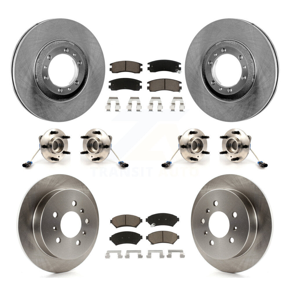 Kit de rotor et de plaquettes de frein avec roulement de moyeu avant et arrière (10 pièces) pour Pontiac Montana AW 2001